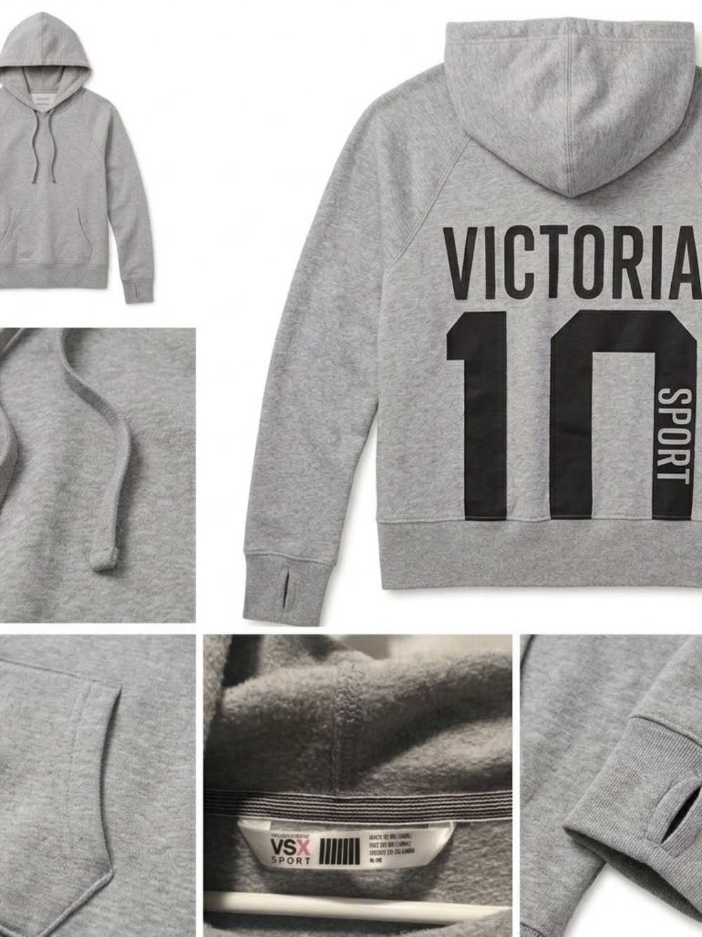 Victoria’s Secret VSX Sport Graphic Pullover Hoodie Heather Grey Size M